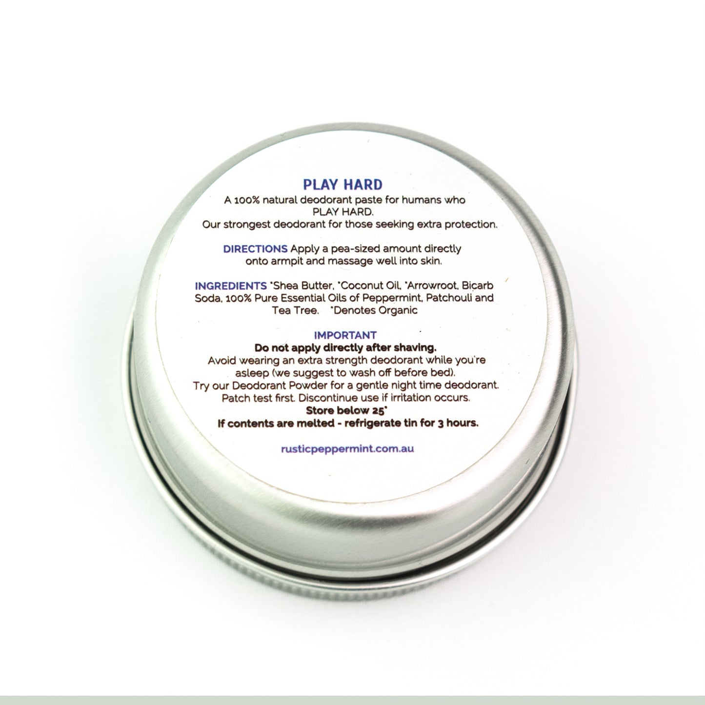 Natural Deodorant Sample - Play Hard